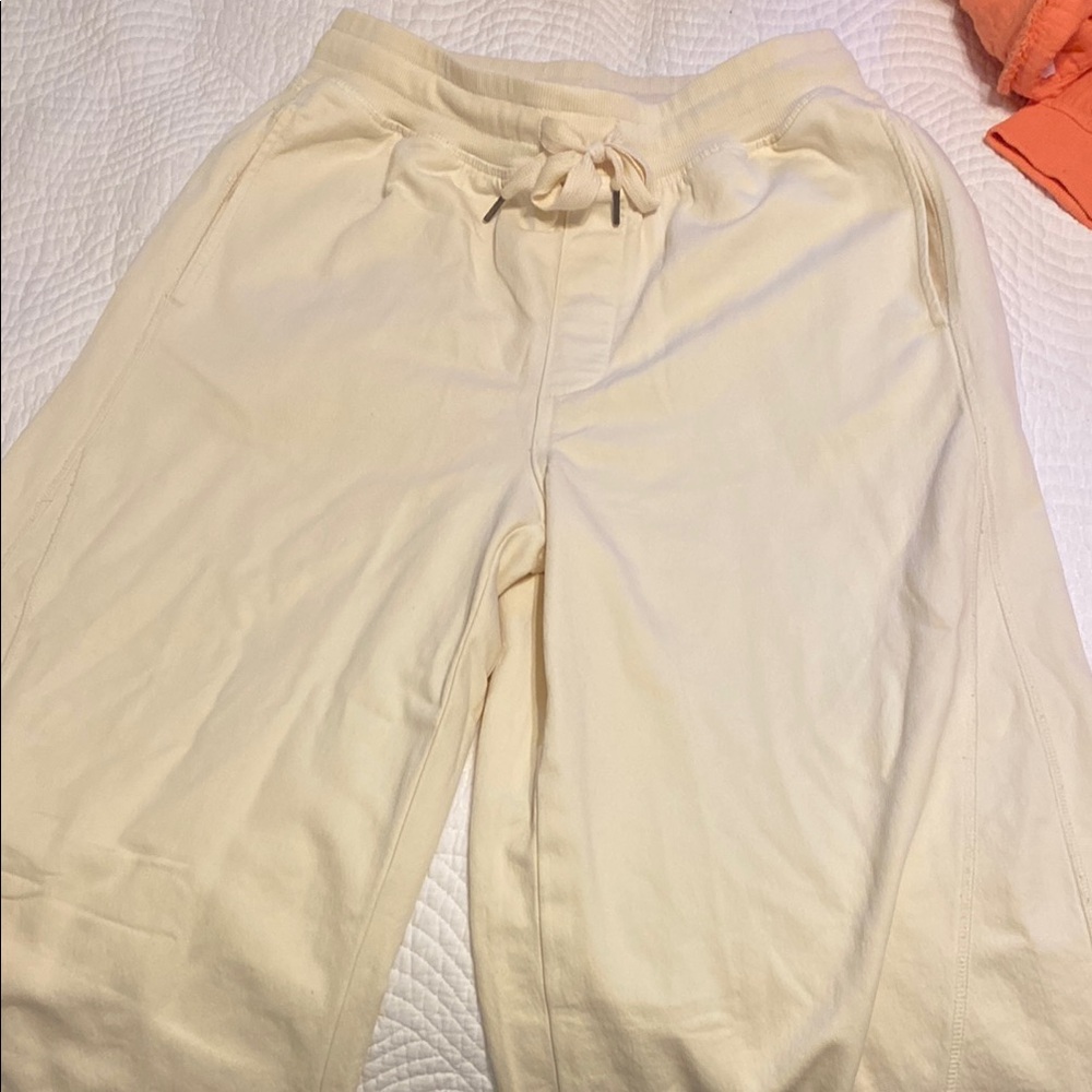 Aerie Cream Ribbed Pants